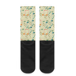 Watercolor Music Notes Pattern Print Crew Socks