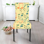 Watercolor Music Notes Pattern Print Dining Chair Slipcover
