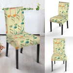 Watercolor Music Notes Pattern Print Dining Chair Slipcover