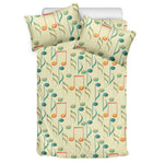 Watercolor Music Notes Pattern Print Duvet Cover Bedding Set