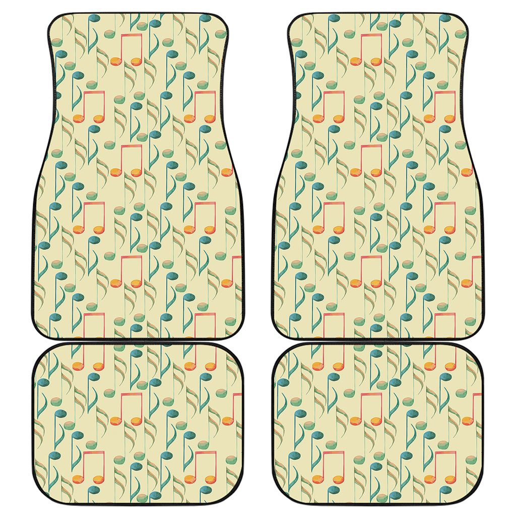 Watercolor Music Notes Pattern Print Front and Back Car Floor Mats