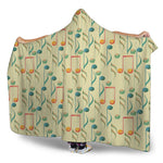 Watercolor Music Notes Pattern Print Hooded Blanket