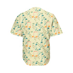 Watercolor Music Notes Pattern Print Men's Baseball Jersey