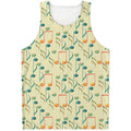 Watercolor Music Notes Pattern Print Men's Tank Top