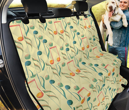 Watercolor Music Notes Pattern Print Pet Car Back Seat Cover