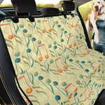 Watercolor Music Notes Pattern Print Pet Car Back Seat Cover