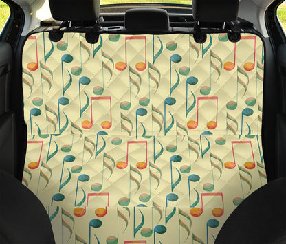 Watercolor Music Notes Pattern Print Pet Car Back Seat Cover