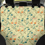 Watercolor Music Notes Pattern Print Pet Car Back Seat Cover