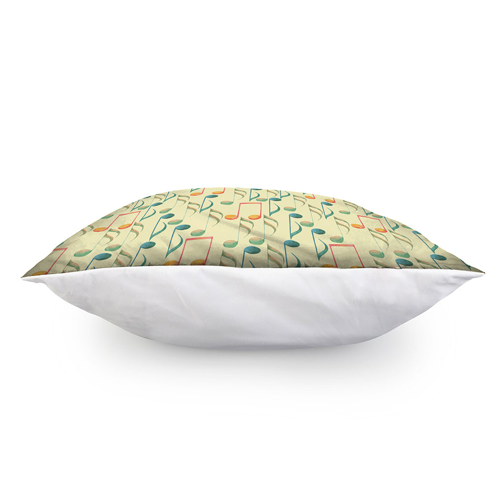 Watercolor Music Notes Pattern Print Pillow Cover
