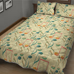 Watercolor Music Notes Pattern Print Quilt Bed Set