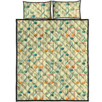 Watercolor Music Notes Pattern Print Quilt Bed Set