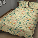 Watercolor Music Notes Pattern Print Quilt Bed Set