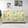 Watercolor Music Notes Pattern Print Sofa Cover