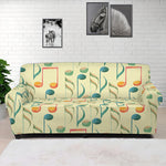 Watercolor Music Notes Pattern Print Sofa Cover