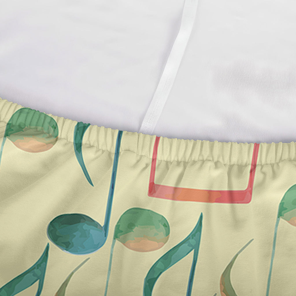 Watercolor Music Notes Pattern Print Sofa Cover