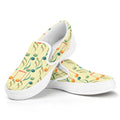Watercolor Music Notes Pattern Print White Slip On Sneakers