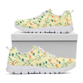 Watercolor Music Notes Pattern Print White Running Shoes