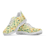 Watercolor Music Notes Pattern Print White Sneakers
