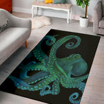 Watercolor Octopus Print Area Rug