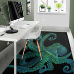 Watercolor Octopus Print Area Rug