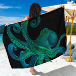 Watercolor Octopus Print Beach Sarong Wrap