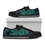 Watercolor Octopus Print Black Low Top Shoes 