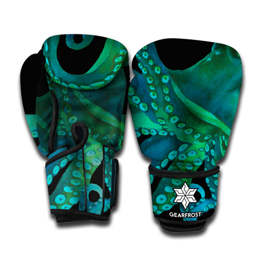 Watercolor Octopus Print Boxing Gloves