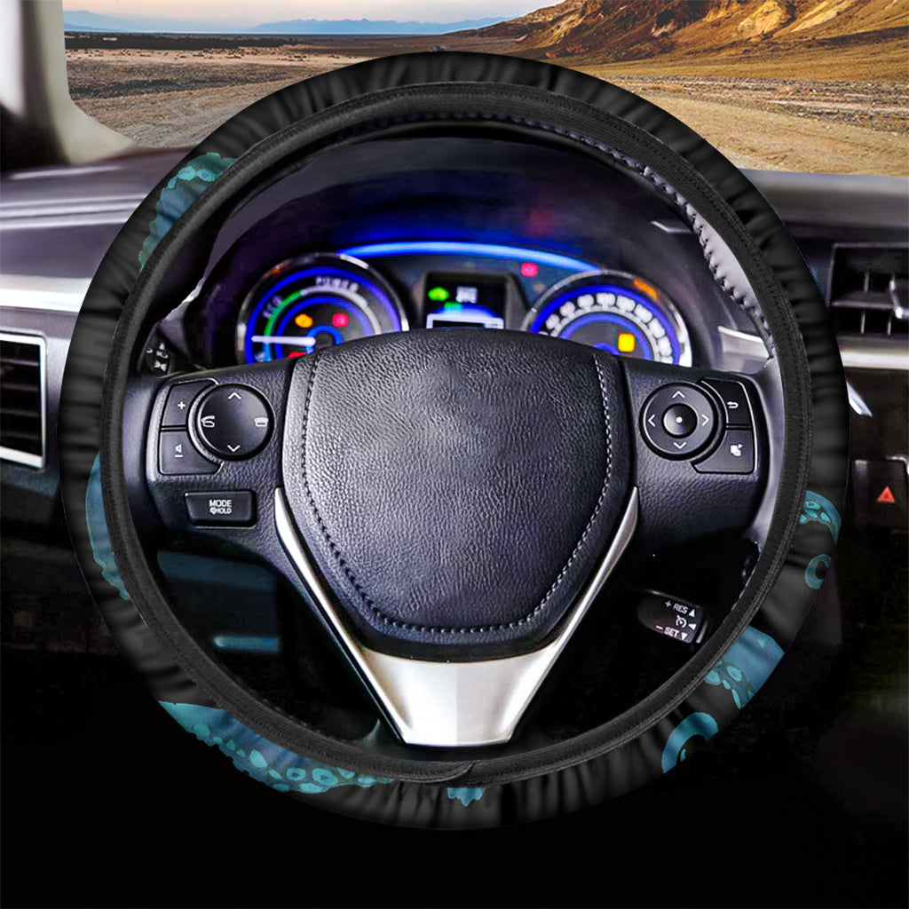 Watercolor Octopus Print Car Steering Wheel Cover