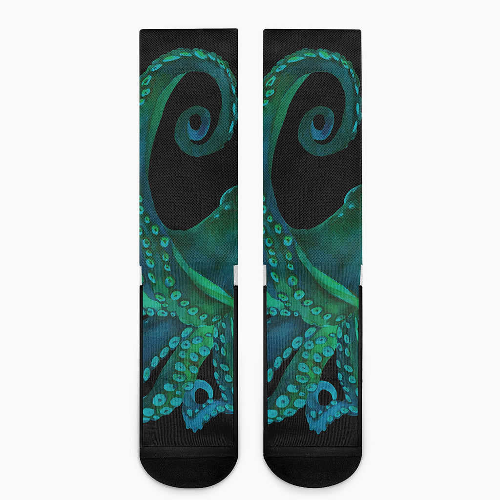 Watercolor Octopus Print Crew Socks