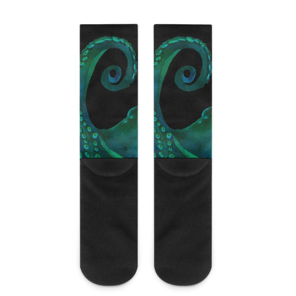 Watercolor Octopus Print Crew Socks