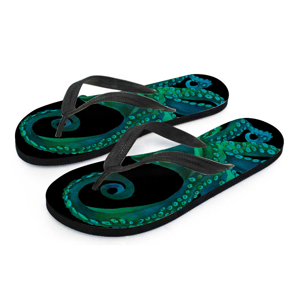 Watercolor Octopus Print Flip Flops