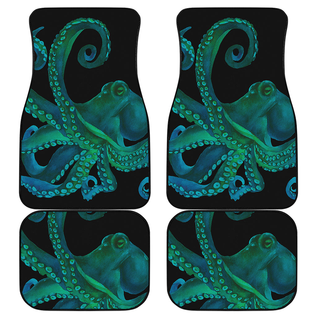 Watercolor Octopus Print Front and Back Car Floor Mats