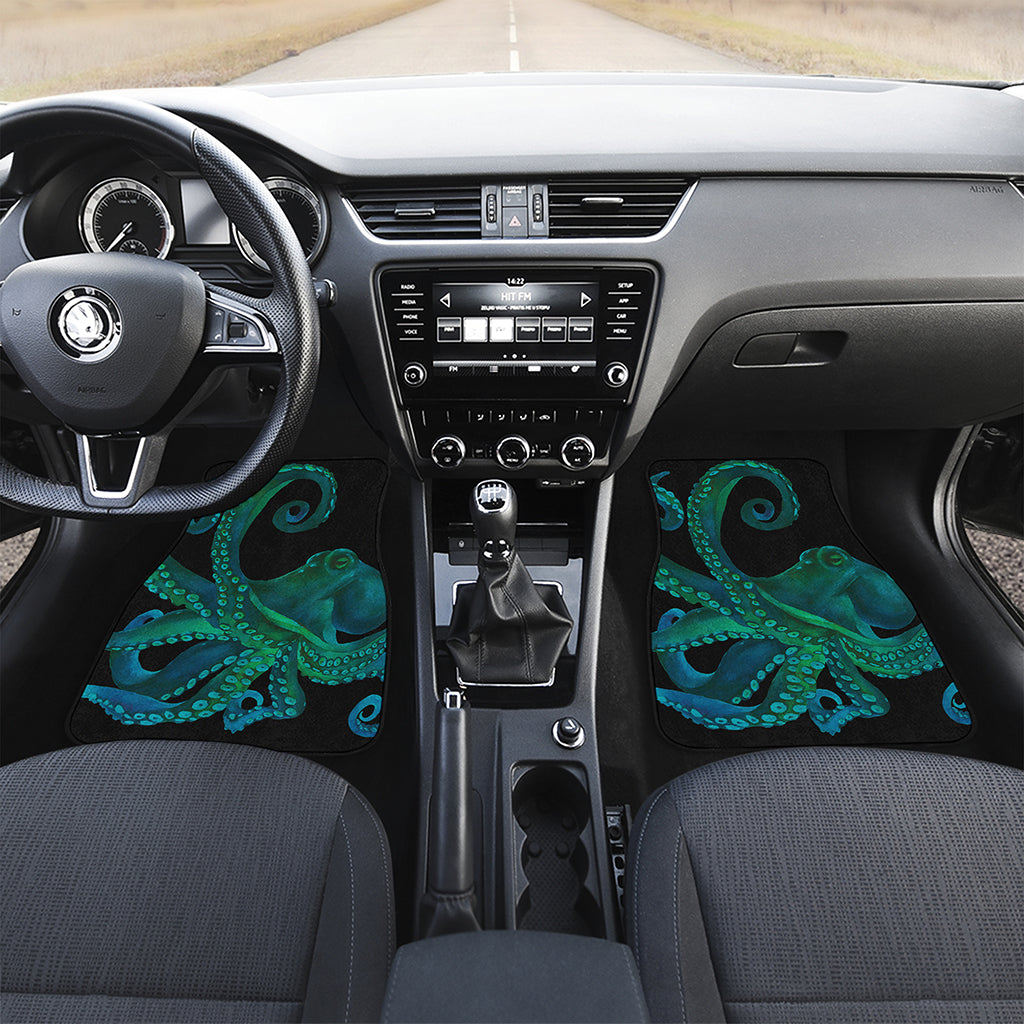 Watercolor Octopus Print Front and Back Car Floor Mats