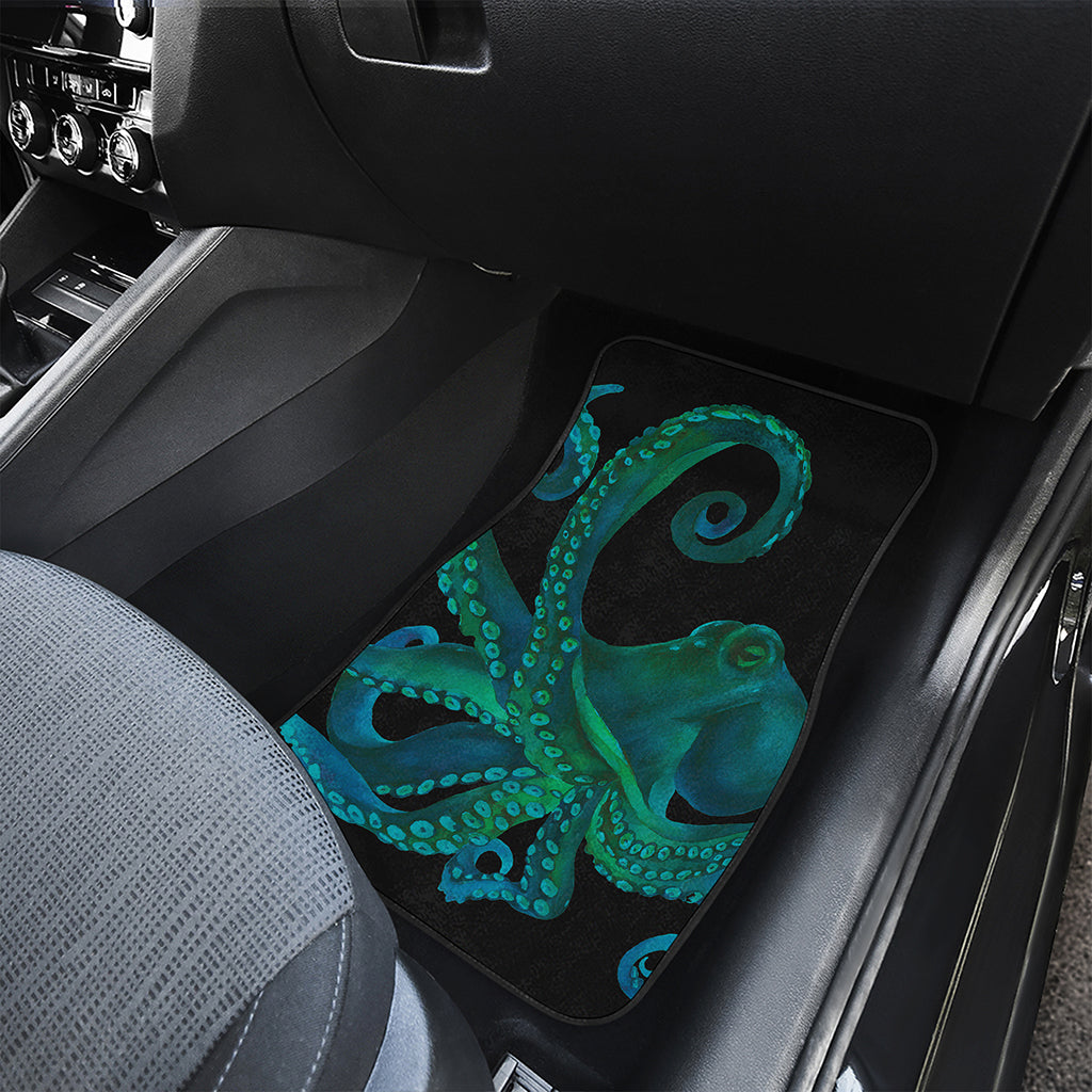 Watercolor Octopus Print Front and Back Car Floor Mats