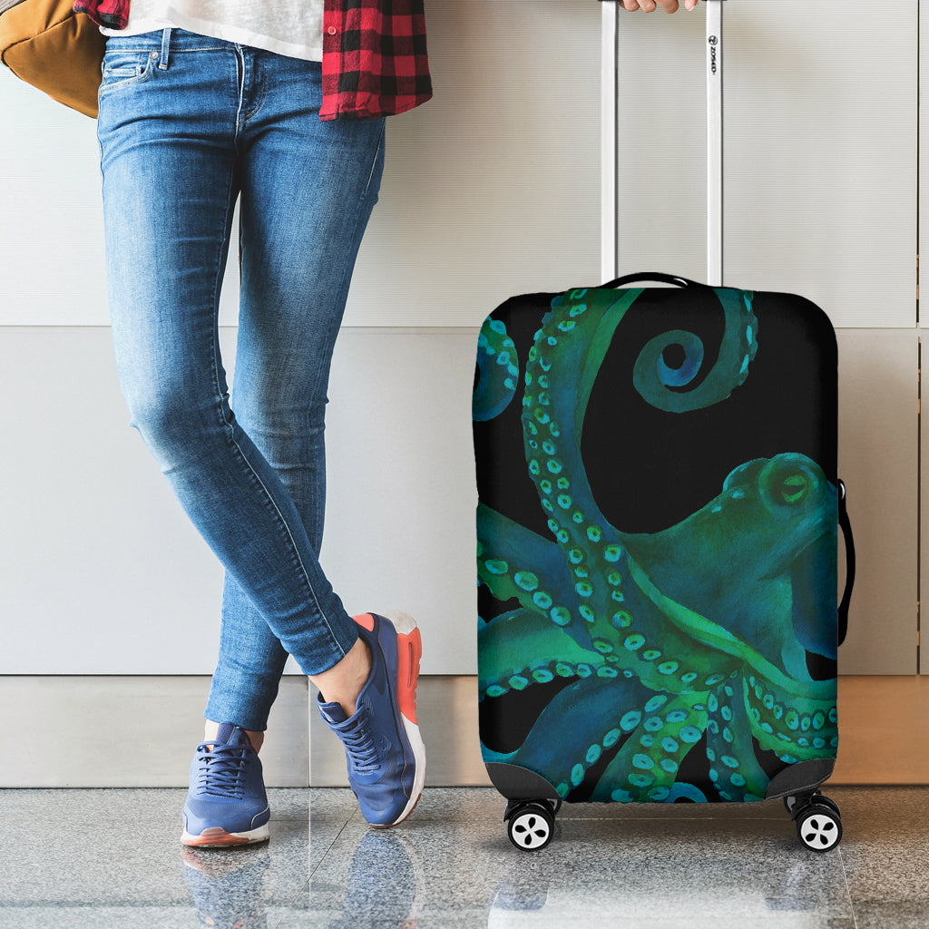 Watercolor Octopus Print Luggage Cover