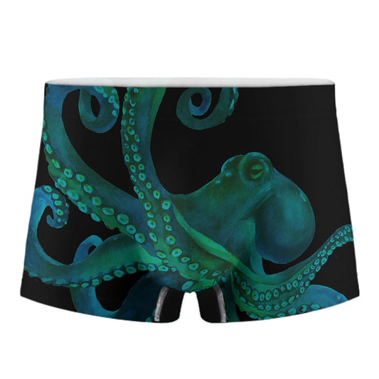 Watercolor Octopus Print Men's Boxer Briefs
