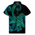 Watercolor Octopus Print Men's Short Sleeve Shirt