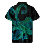 Watercolor Octopus Print Men's Short Sleeve Shirt