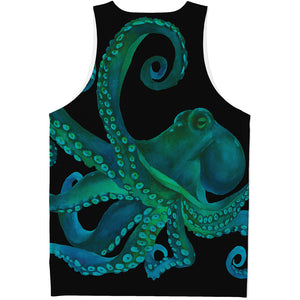 Watercolor Octopus Print Men's Tank Top
