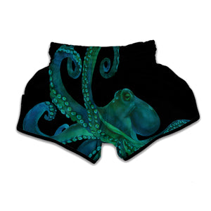 Watercolor Octopus Print Muay Thai Boxing Shorts