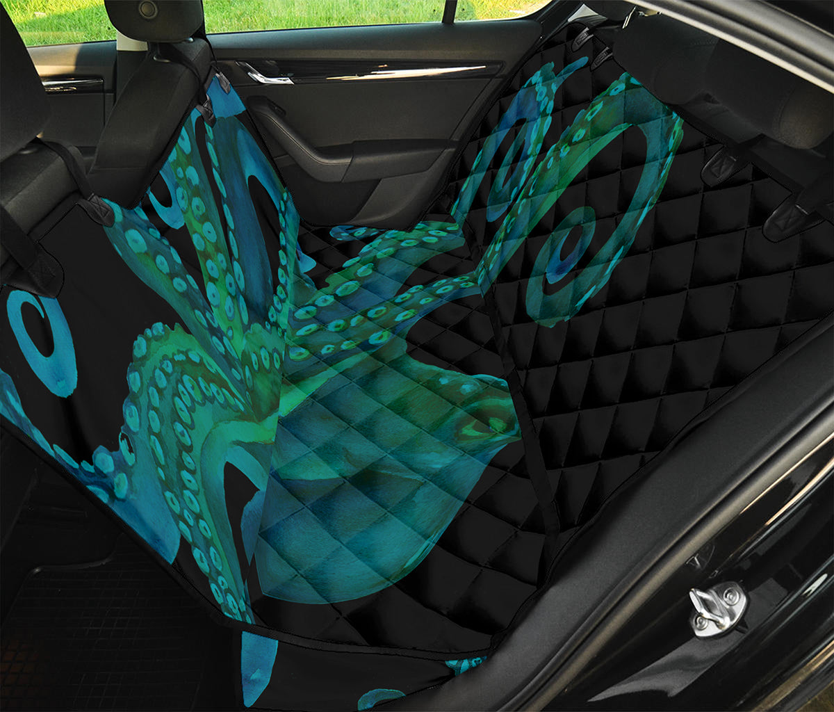 Watercolor Octopus Print Pet Car Back Seat Cover