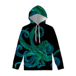 Watercolor Octopus Print Pullover Hoodie