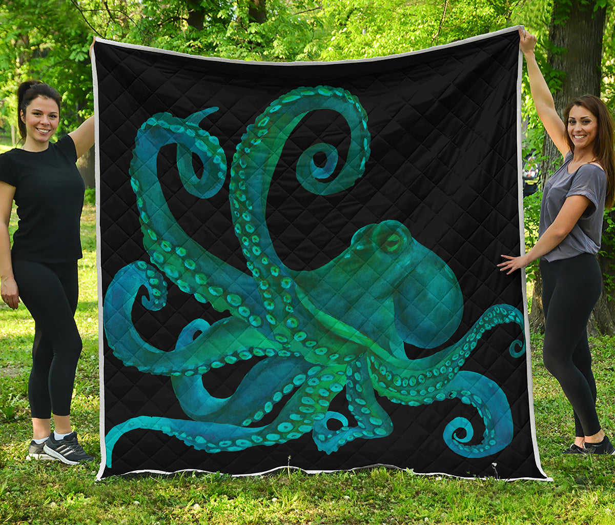 Watercolor Octopus Print Quilt