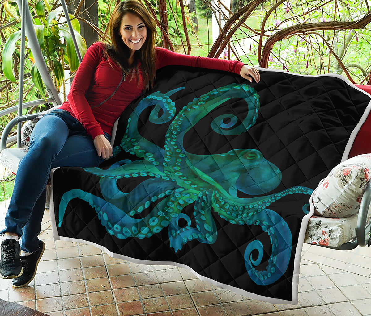 Watercolor Octopus Print Quilt