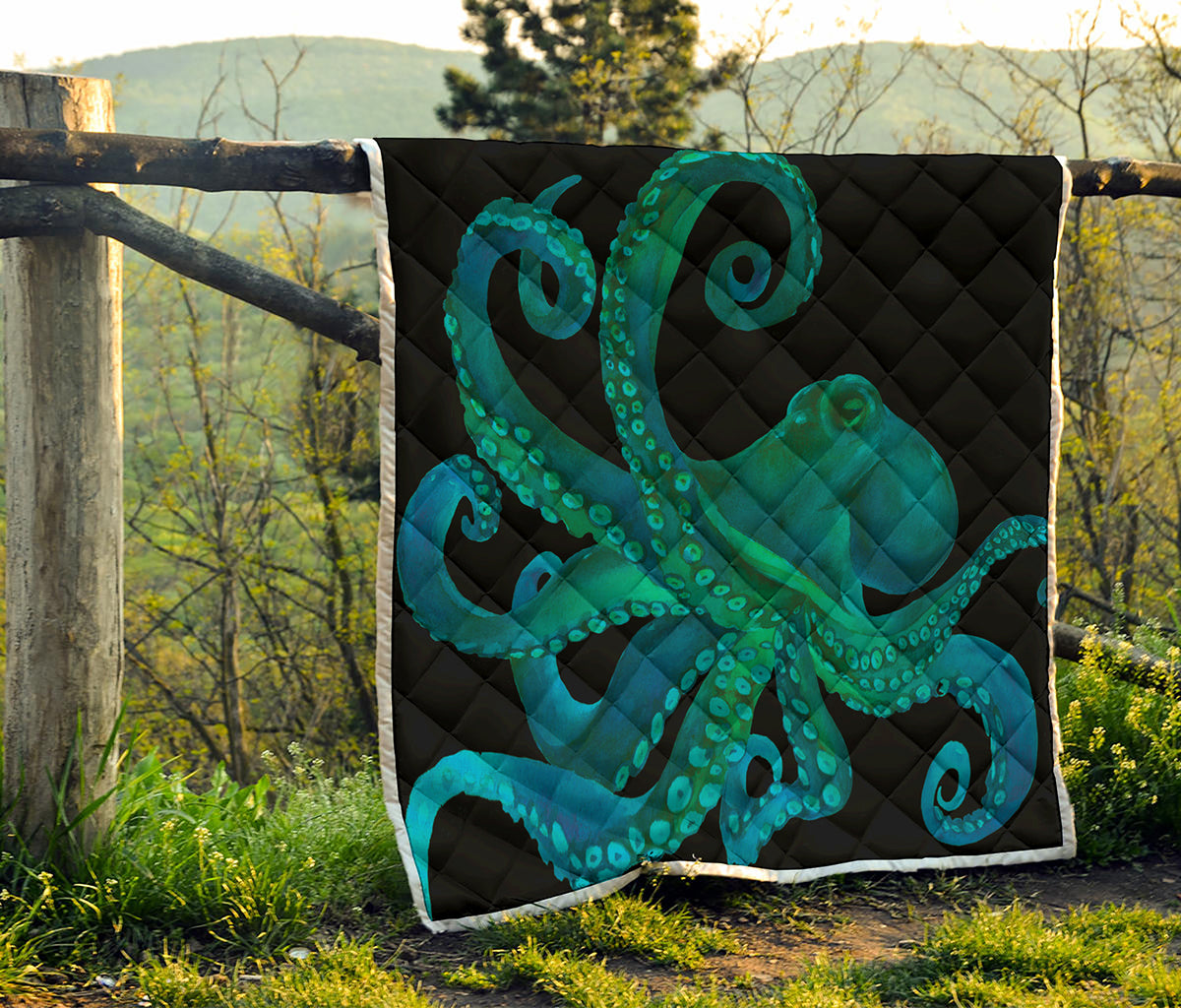 Watercolor Octopus Print Quilt
