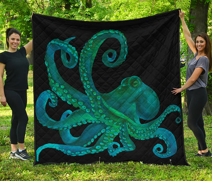 Watercolor Octopus Print Quilt