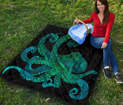 Watercolor Octopus Print Quilt