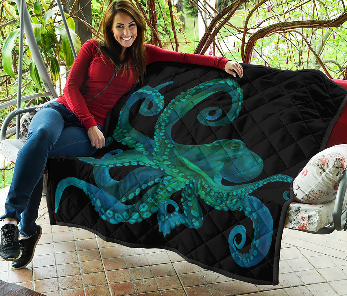 Watercolor Octopus Print Quilt