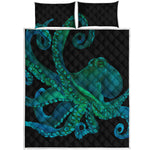Watercolor Octopus Print Quilt Bed Set