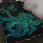 Watercolor Octopus Print Quilt Bed Set